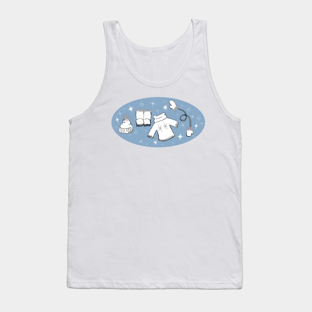 Winter weather snow lover cartoon illustration Tank Top by Angel Dawn Design